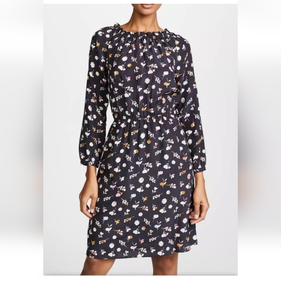 Rebecca Taylor Dresses & Skirts - Rebecca Taylor Holly Flower SILK Dress 4 Stretch 3/4 Long Sleeve Pockets